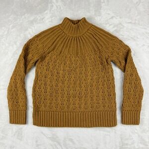 Madewell Sweater Women S Pointelle Stitch-Mix Merino Wool Alpaca Blend Mock Neck